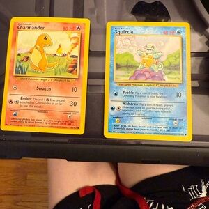 Charmander and Squirtle Pokemon cards
